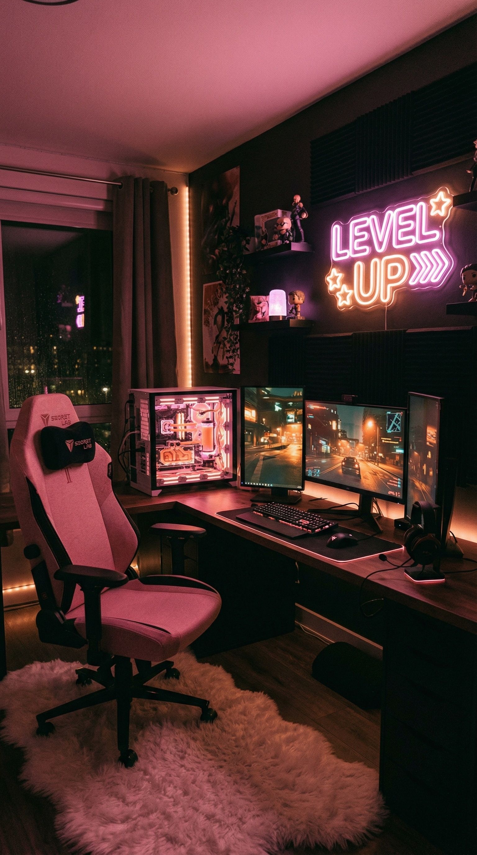 7 Aesthetic Pink Wallpaper Bedroom Setup Ideas for Gamers Setup Image