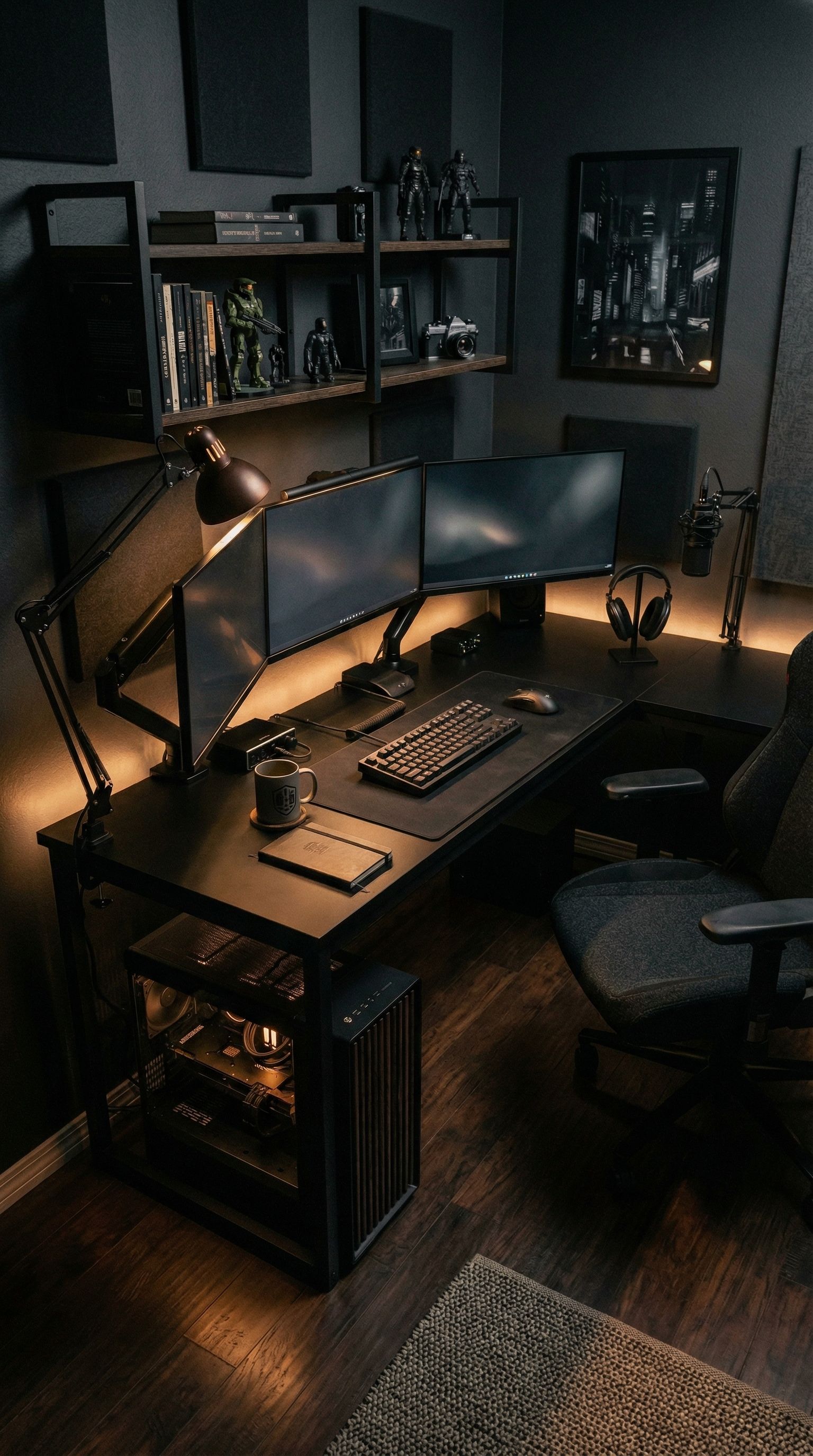 Minimalist Blackout Desk Setup: 5 Exact Essentials for the Perfect Stealth Workspace Setup Image