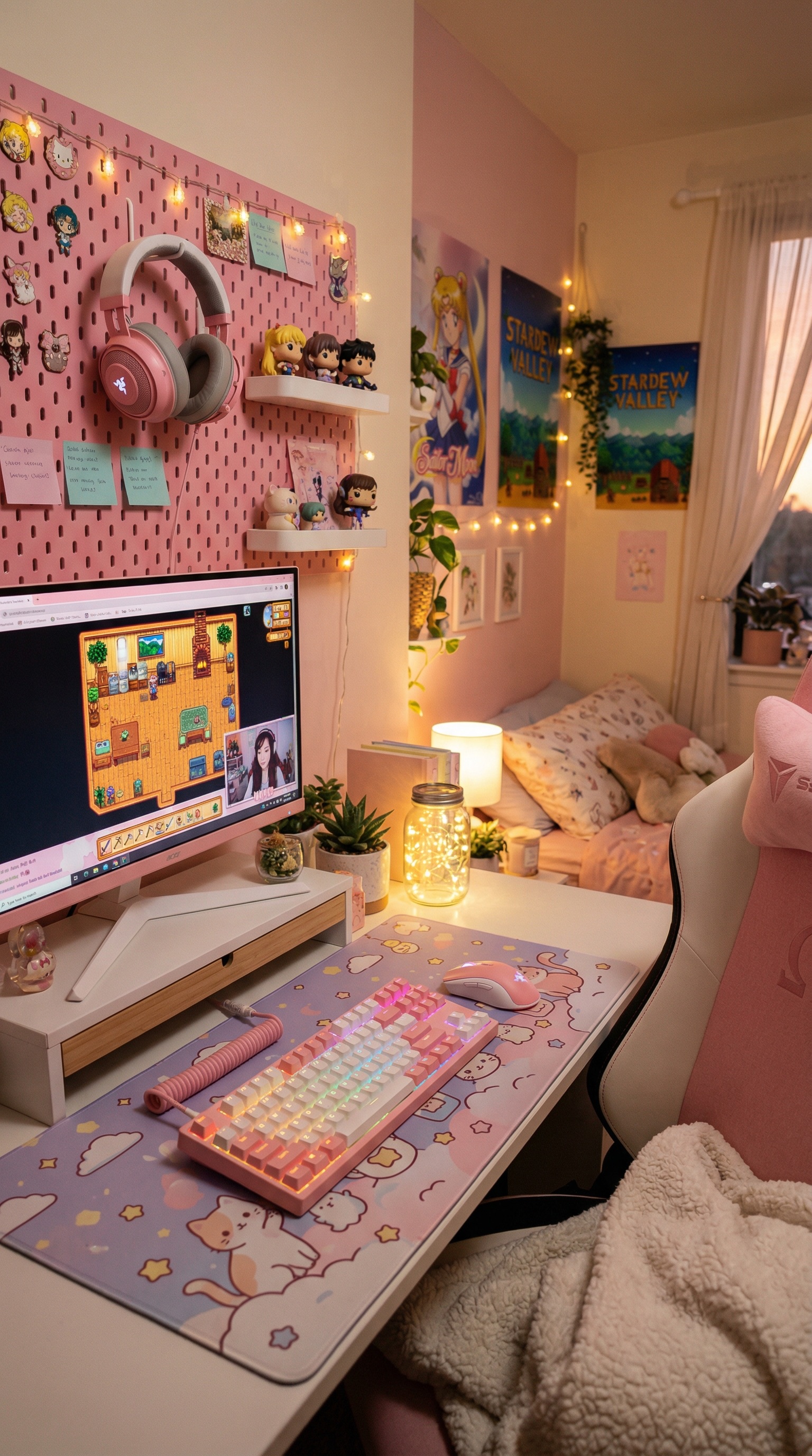 5 Pastel Cute Small Bedroom Gaming Nooks That Prove You Don't Need a Big Space Setup Image