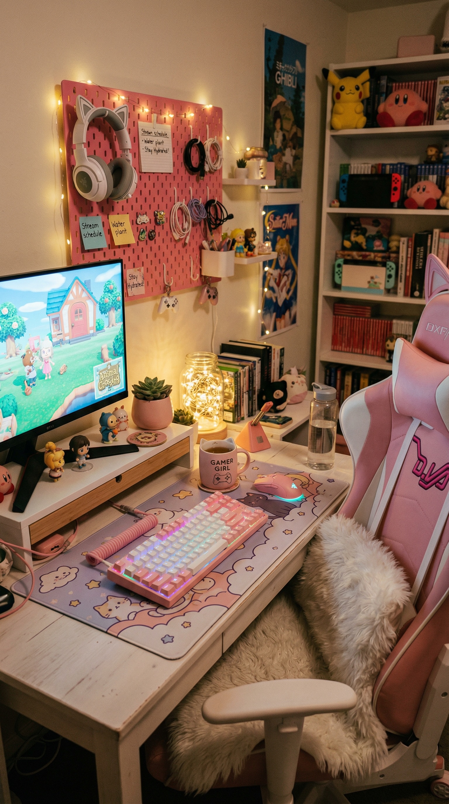 5 Pastel Cute Small Bedroom Gaming Nooks That Prove You Don't Need a Big Space Setup Image