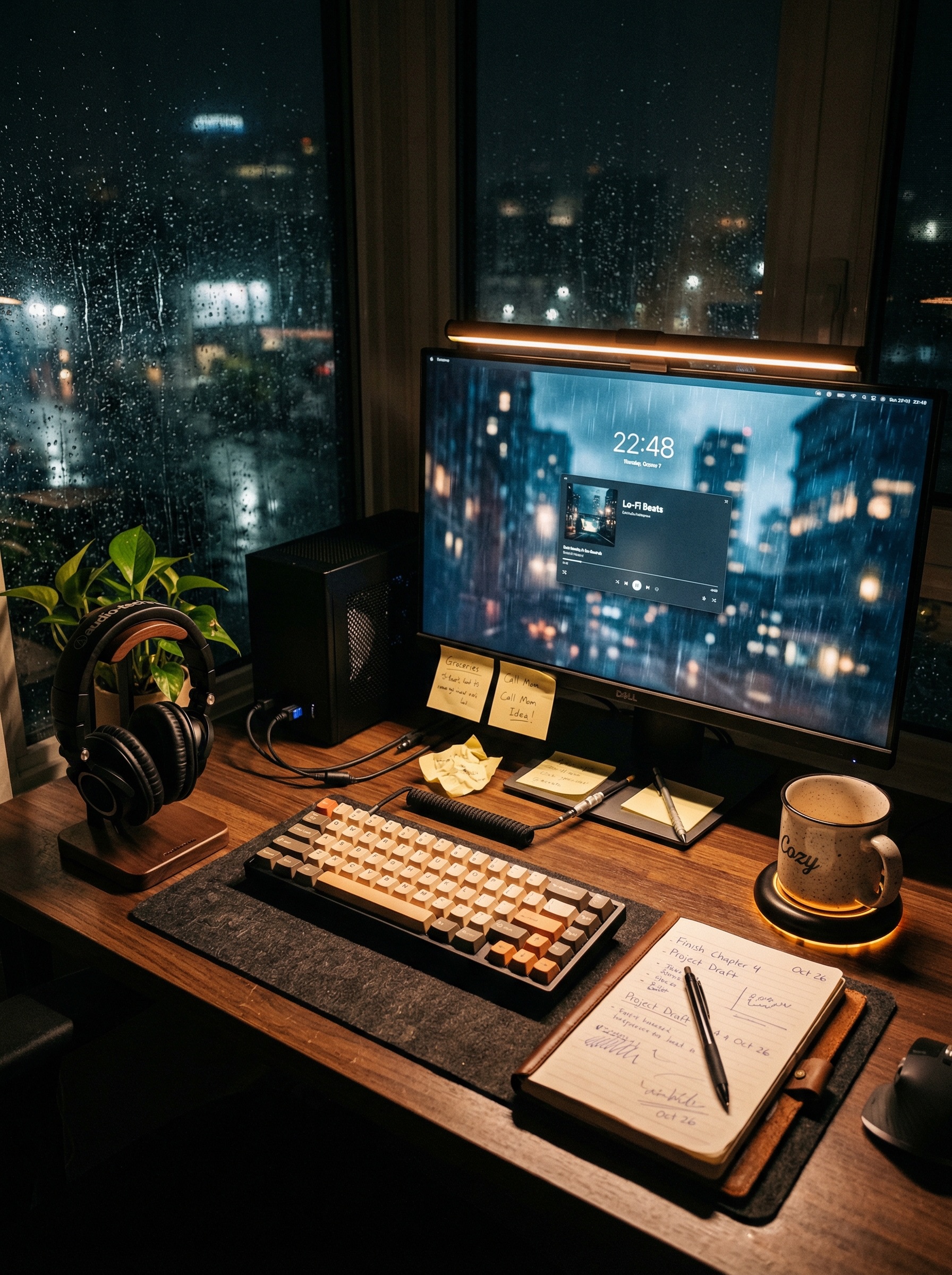 5 Rainy Day Lo-Fi Desk Accessories That Make Your Gaming Setup Feel Like a Late Night Study Session Setup Image