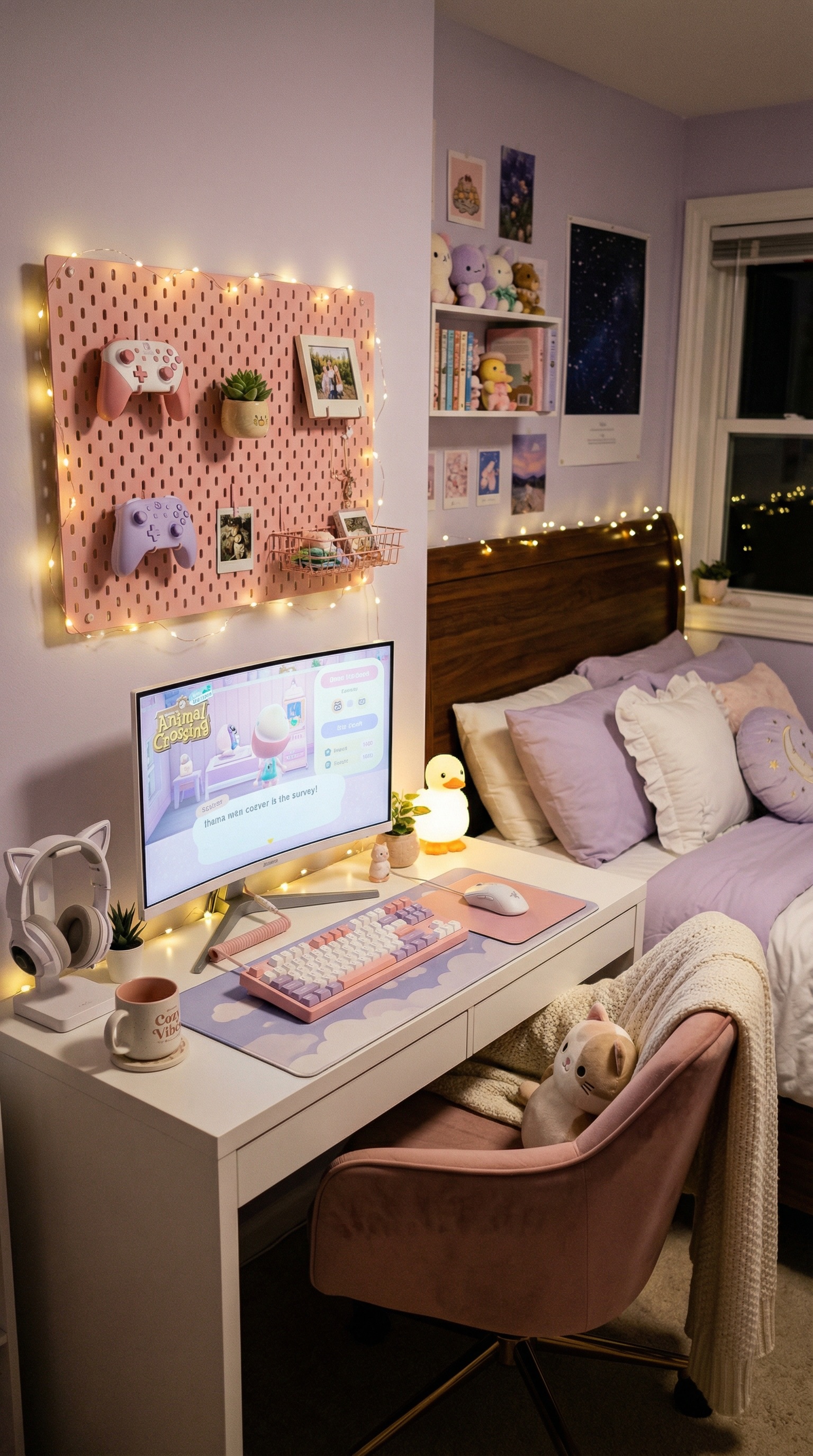5 Pastel Cute Small Bedroom Gaming Nooks That Prove You Don't Need a Big Space Setup Image