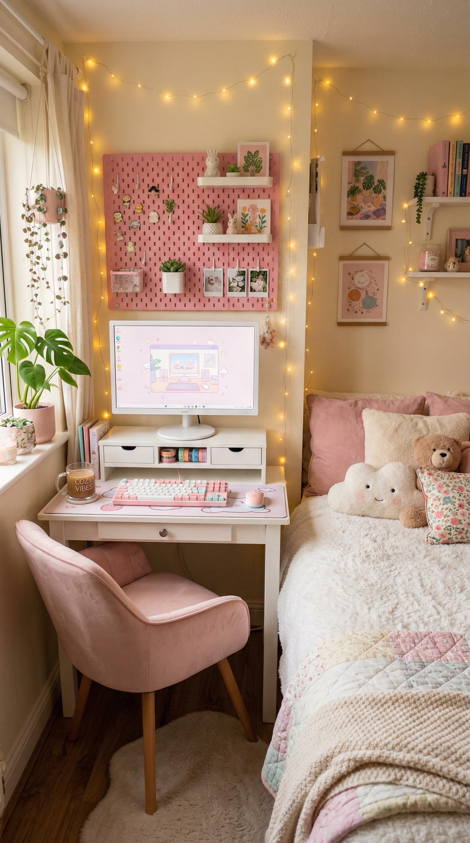 5 Pastel Cute Small Bedroom Gaming Nooks That Prove You Don't Need a Big Space Setup Image
