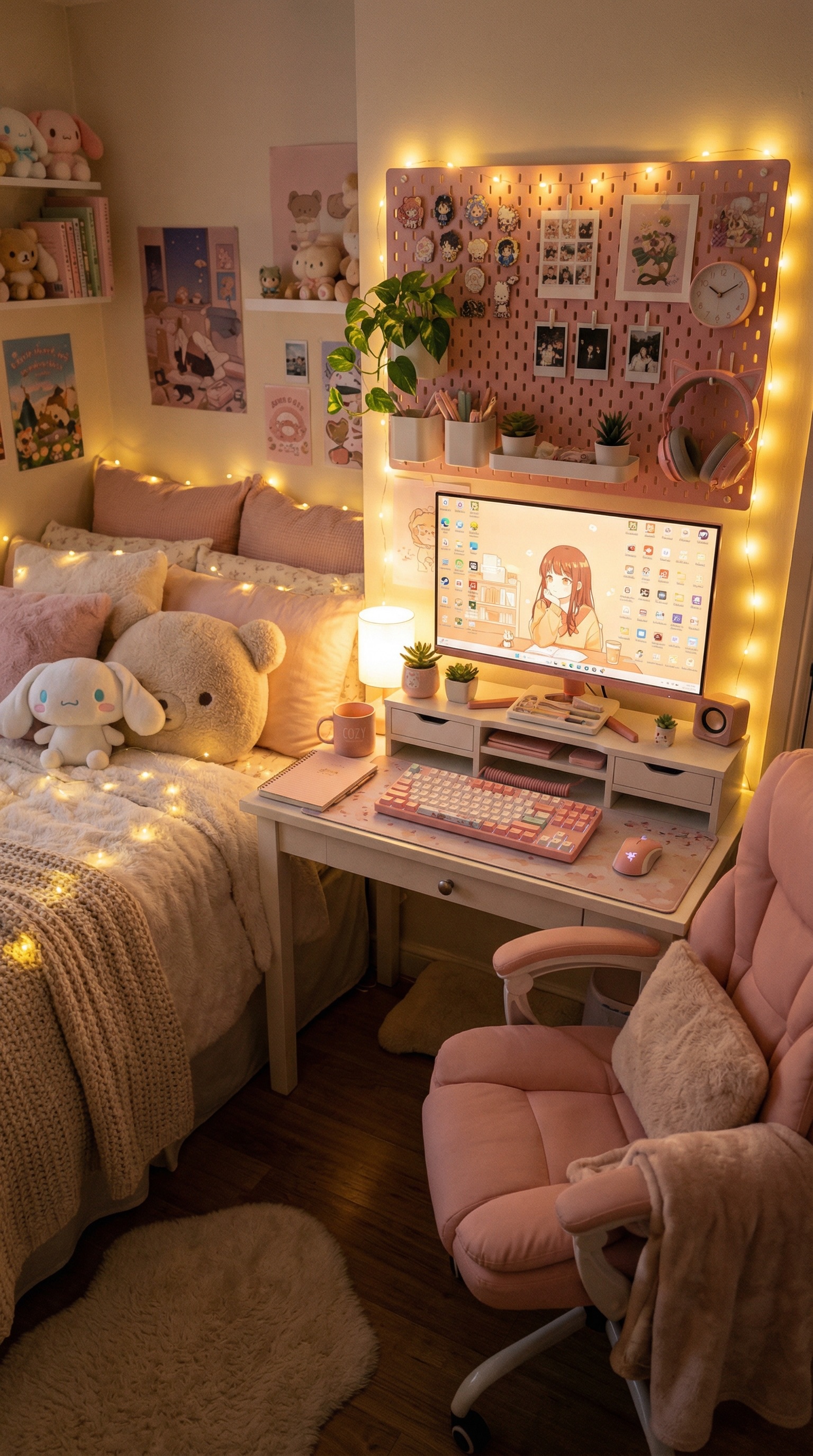 5 Pastel Cute Small Bedroom Gaming Nooks That Prove You Don't Need a Big Space Setup Image