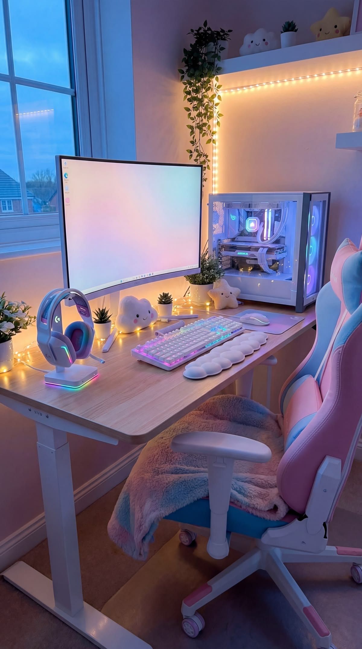 8 Cyber Cozy Kawaii Gaming Desk Setup Essentials Setup Image