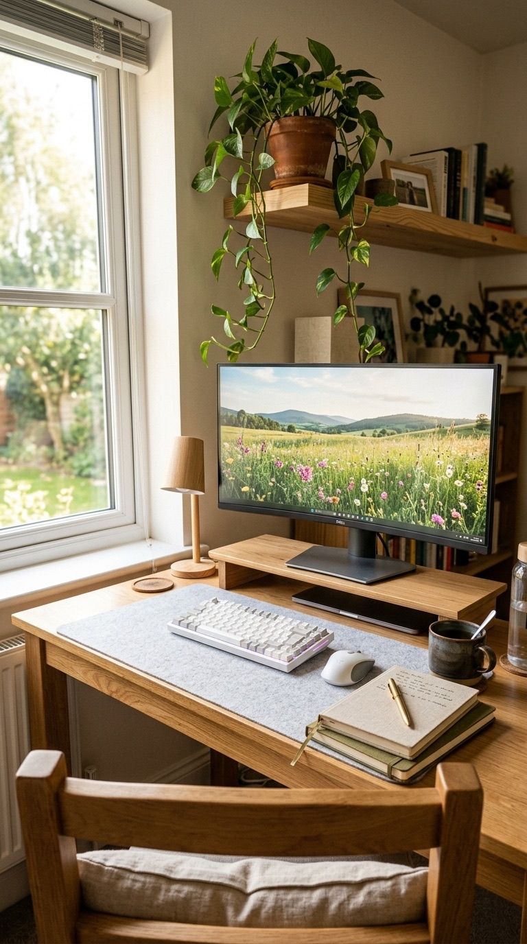 The Ultimate Cozy Natural WFH Setup: 5 Essentials for a Warm and Textural Workspace Setup Image