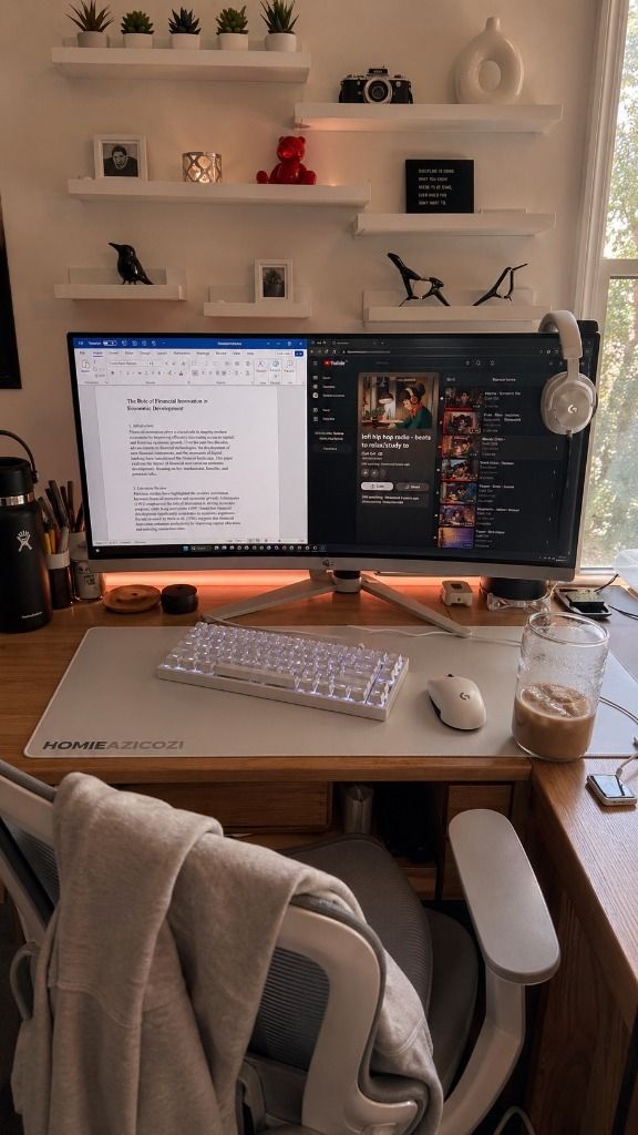 Ultimate College Dorm Room Desk Setup (White & Cozy Aesthetic) Setup Image
