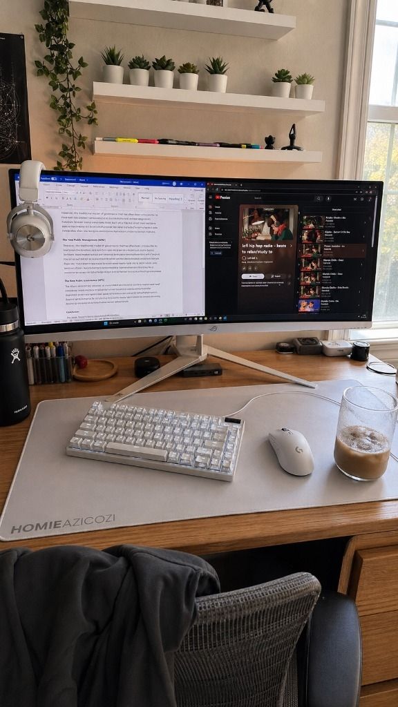Ultimate College Dorm Room Desk Setup (White & Cozy Aesthetic) Setup Image