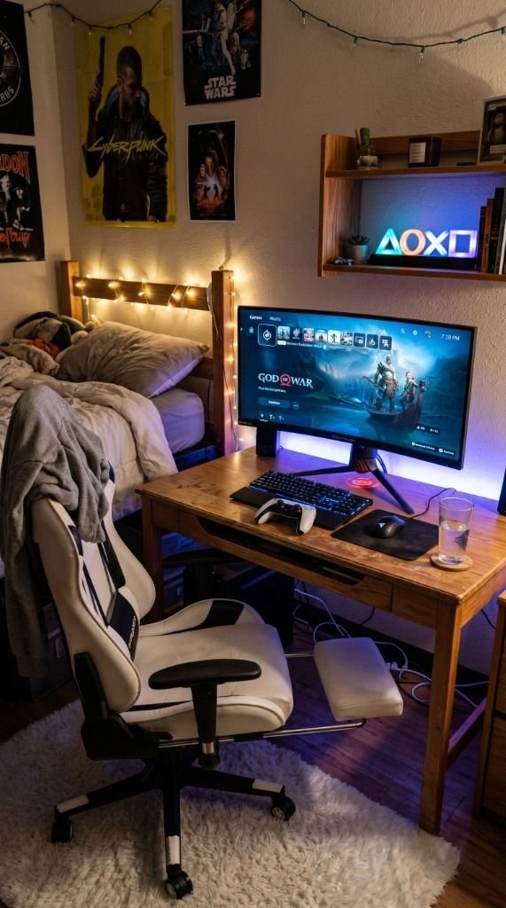 PS5 Console Gaming Dorm Setup (Cozy RGB Aesthetic) Setup Image