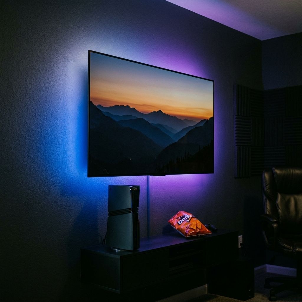 Dark Theme Man Cave Setup Image