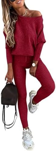 Under $60 WFH Cozy Essentials ? — CHICME 2 Piece Lounge Outfit Long Sleeve Knit Pullover & Pants Set