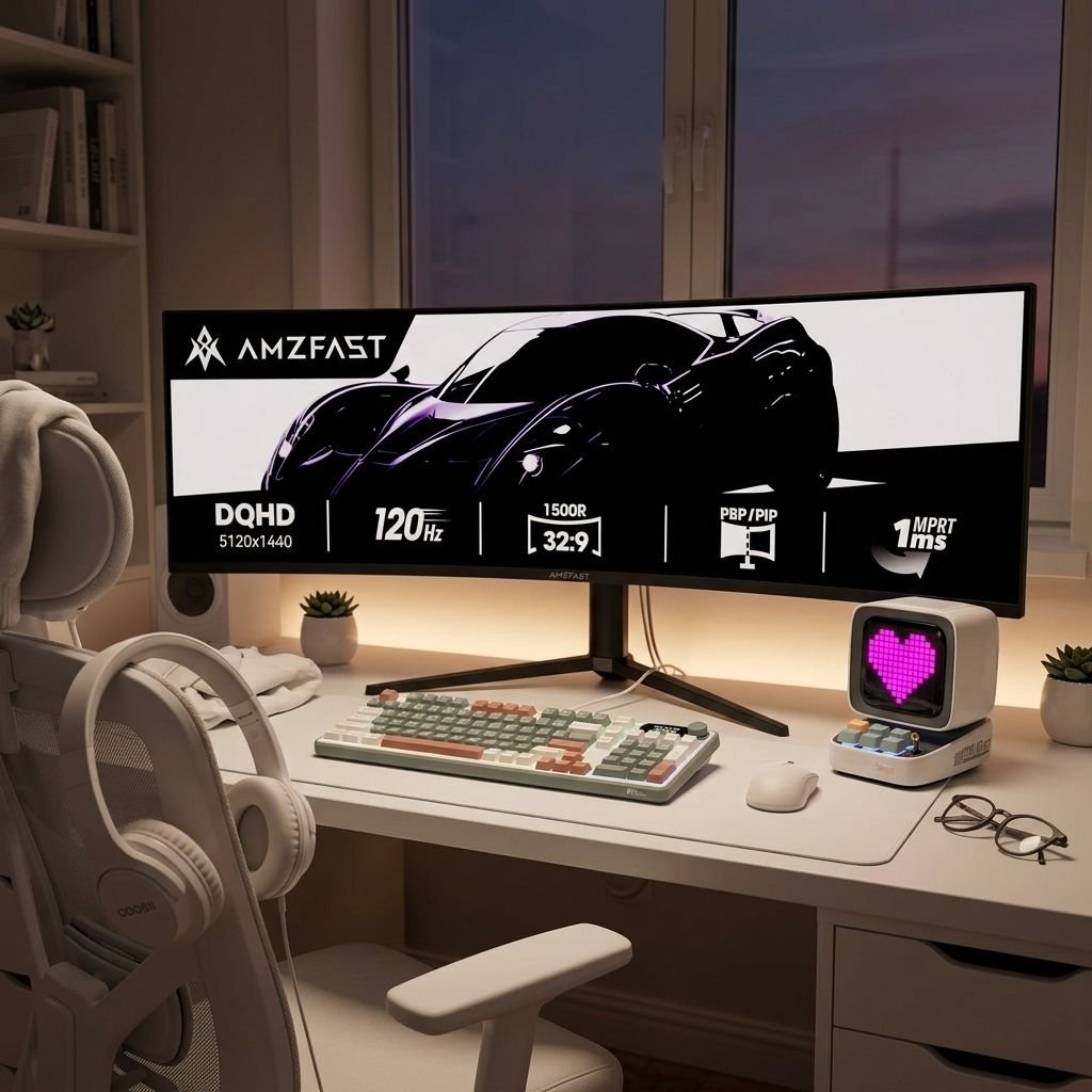 The Ultimate White Gaming Desk Setup: Clean, High-End & Aesthetic Setup Image