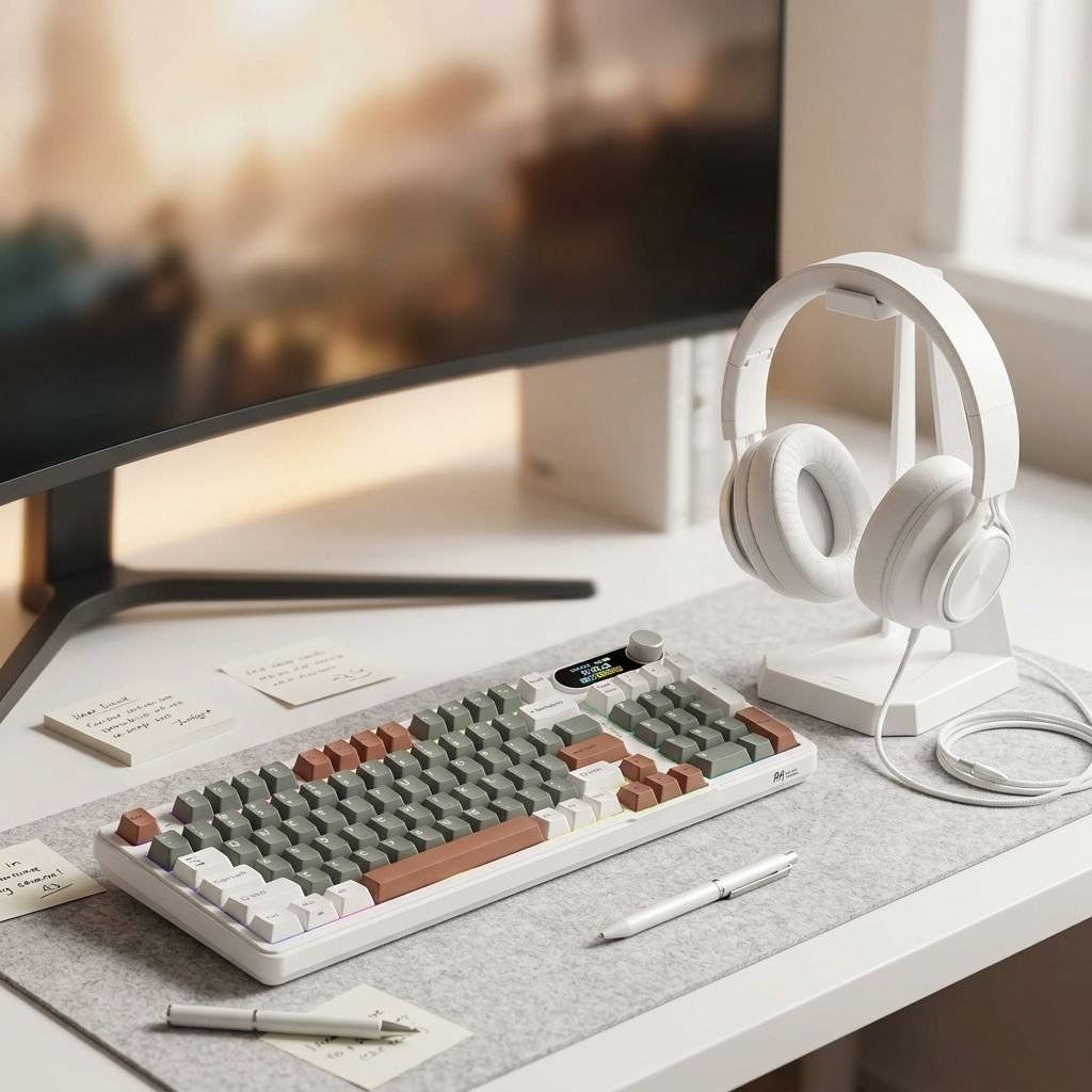 The Ultimate White Gaming Desk Setup: Clean, High-End & Aesthetic Setup Image