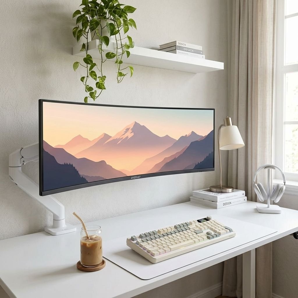The Ultimate White Gaming Desk Setup: Clean, High-End & Aesthetic Setup Image