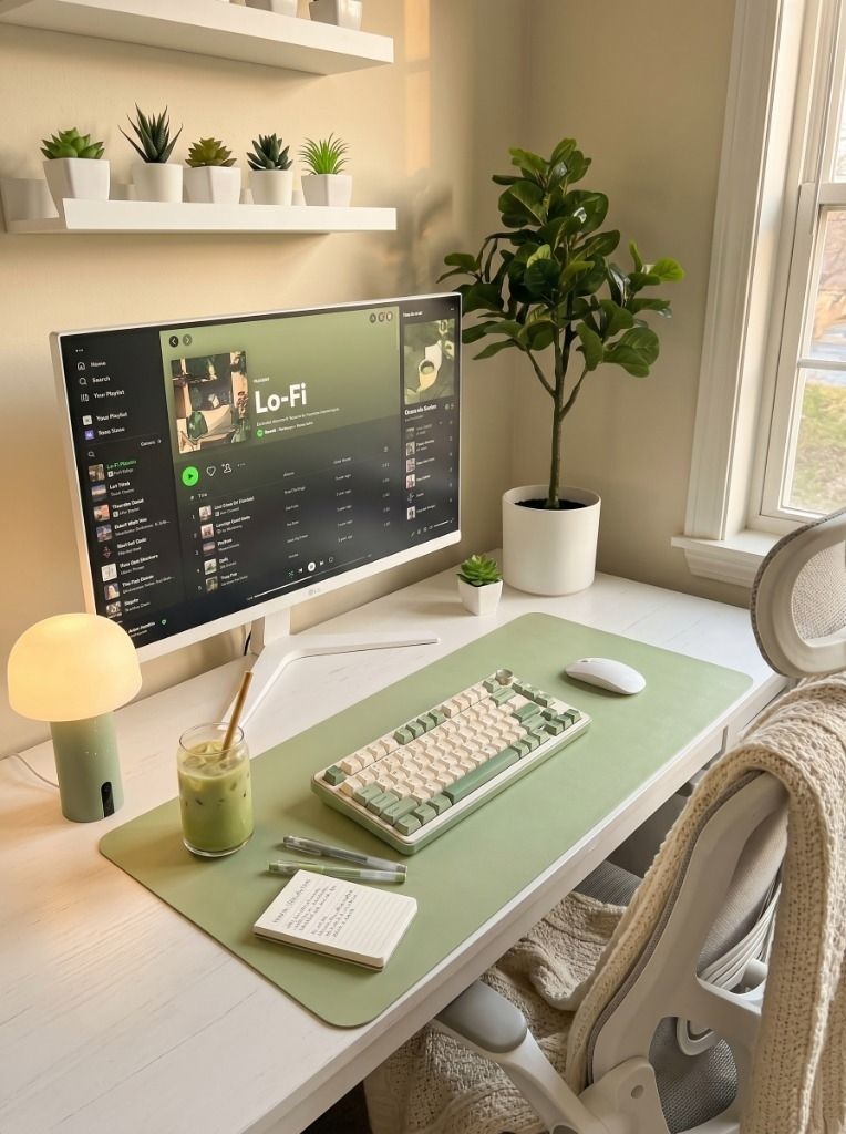 Matcha Green Girly Room Setup — The Coziest Desk Aesthetic on Amazon Setup Image