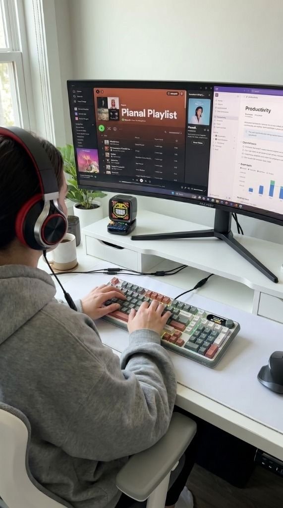 The Ultimate White Gaming Desk Setup: Clean, High-End & Aesthetic Setup Image