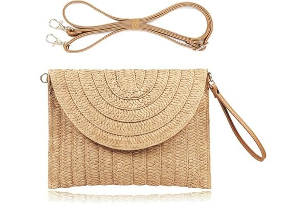 Lunch date lookbook: Cozy Amazon finds that eat ? — COOKOOKY Straw Clutch Handbag Summer Beach Straw Purse for Women woven Envelope Bag