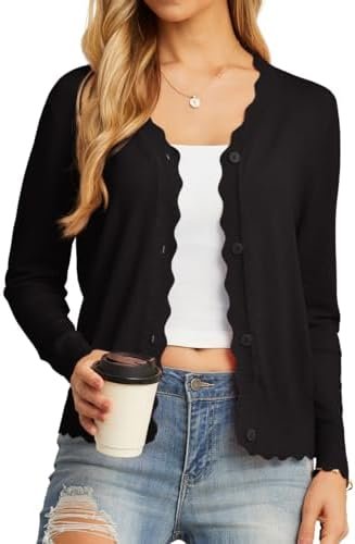 Getting ready for work is....work. — GRECERELLE GRECERELLE Women's Long Sleeve V-Neck Button Down Cardigan Knit Shrugs Sweater