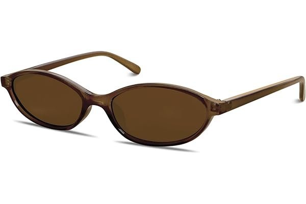 Glowy golden hour vibes in this entire Amazon fit haul — GUVIVI Retro Oval Sunglasses for Women Chic Cat Eye 90s Sunnies Lightweight Narrow Shades Trendy UV protection Sun Glasses