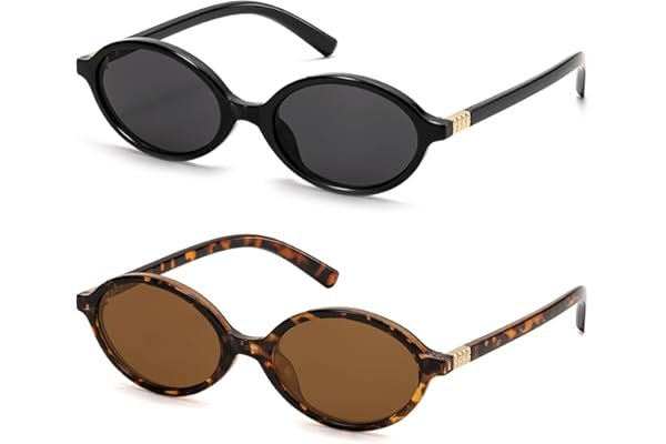 The ultimate sunset walk outfit check (budget-friendly finds) — ViewJoy Retro Oval Sunglasses for Women Vintage 90s Y2K Trendy Designer Sun Glasses