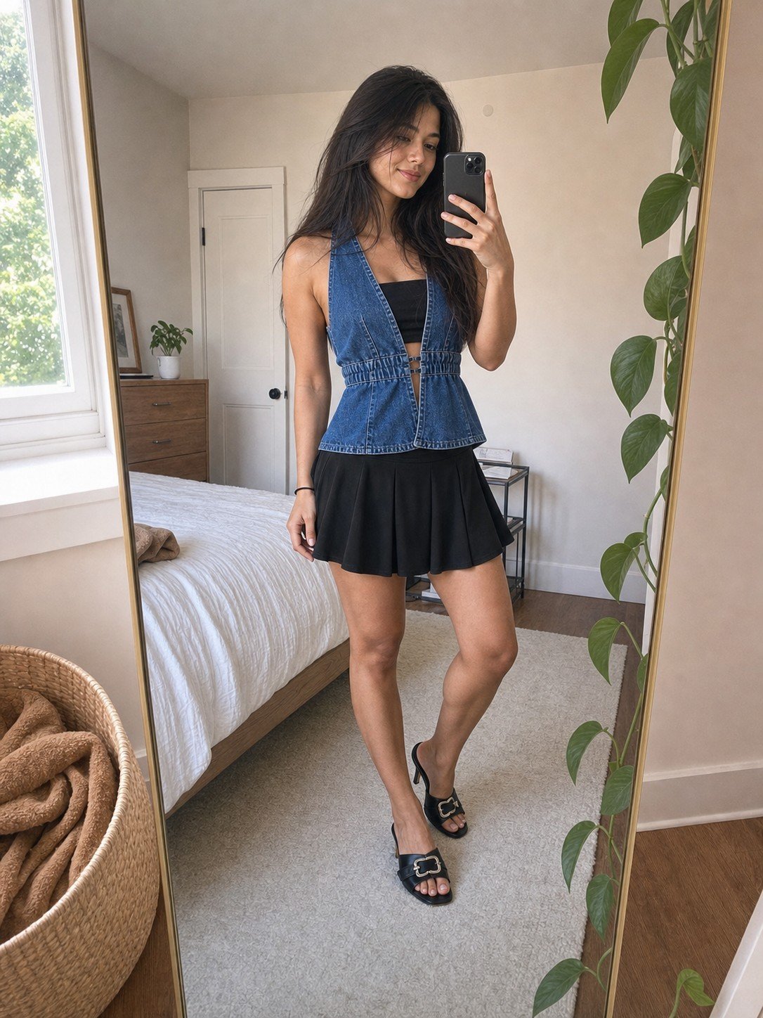 This Budget Denim Skort Fit Is Main Character Coded ? — Outfit Detail
