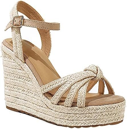 The perfect lunch-and-errands outfit formula from Amazon — mikarka Wedge Sandals for Women | Comfortable Espadrilles Wedges Heels for Women Open Toe Platform Sandals for Vacation, Beach, Summer Shoes & Day-to-Night Resort Wear 2026