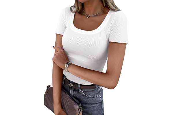 Midnight styling check: atmospheric street vibes  — ANRABESS Women Short Sleeve Tops Scoop Neck Ribbed Knit Slim Fitted Basic Tee Shirt Casual Summer Clothes 2026 Spring Outfits