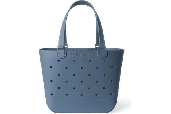 Lunch date lookbook: Cozy Amazon finds that eat ? — Simple Modern Extra-Large Beach Bag | Waterproof Getaway Rubber Tote with Zipper Pocket for Travel, Pool, Boat, Groceries, Sports | Blue Dune