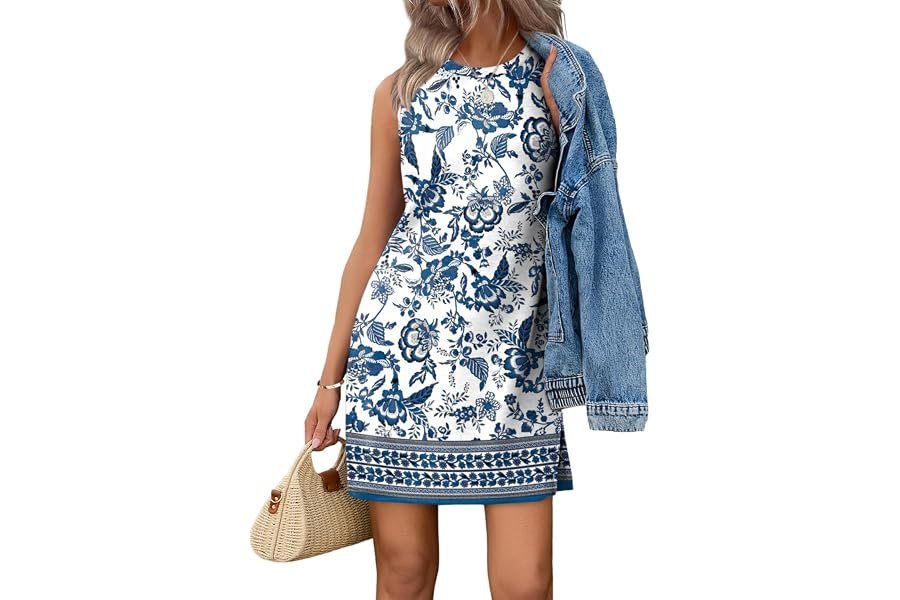 How to style Dress without repeating the same outfit — WIHOLL Casual Dresses for Women Crewneck Sleeveless Tank Dress Summer Spring Boho Vacation Clothes
