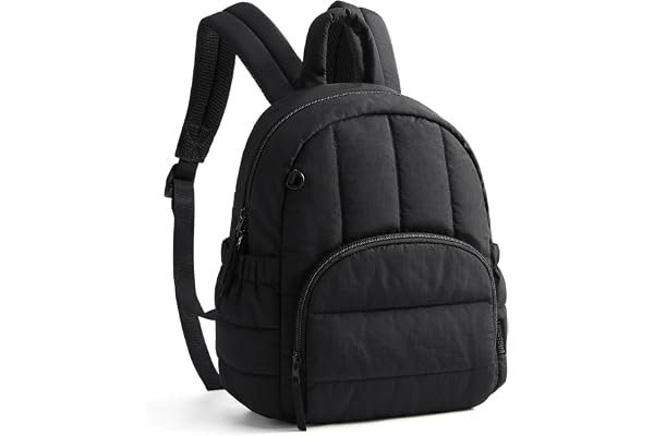 Midnight styling check: atmospheric street vibes — BAGSMART Mini Backpack for Women, Lightweight Puffer Small Backpack Purse, Quilted Casual Travel Daypack, Cute Water-Resistant Bookbag for Daily, Black
