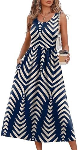 How to look put-together for late night runs (Amazon OOTD) — WIHOLL Summer Dresses for Women Flowy Casual Midi Dress Beach Vacation Sundresses with Pockets