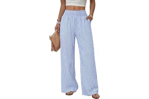 How to look put-together for late night runs (Amazon OOTD) — Sampeel Wide Leg Pants Woman High Waist Trousers with Pockets Casual Lounge