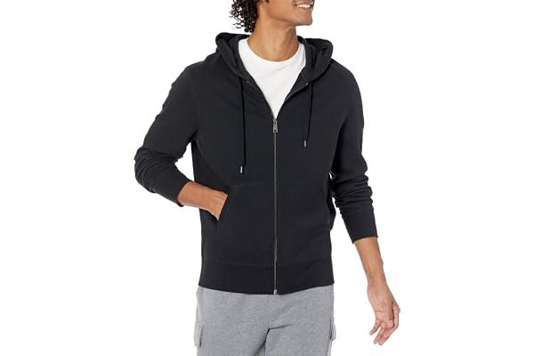 Lightweight Hoodie and the suspiciously well-dressed coffee run — Amazon Essentials Men's Lightweight French Terry Full-Zip Hoodie