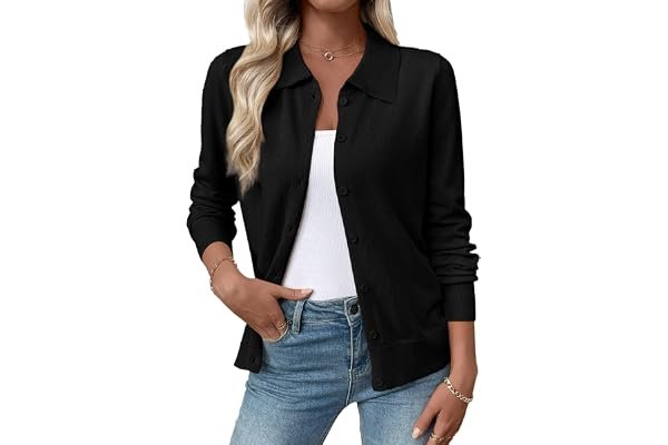 The low-stress outfit formula starring Lightweight Jacket and Trousers — EVALESS Cardigan Sweaters for Women Wool Blend Lightweight Trendy Long Sleeve Lapel Collar Button Down Sweater Cardigans