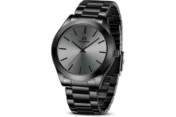 Morning school run or boss fight? Cozy survival outfit check — LN LENQIN Mens Waterproof Stainless Steel Analog Quartz Business Watch