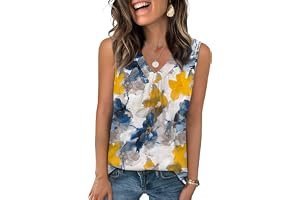 The for Women Loose Fit Sleeveless outfit formula I would wear on repeat — OFEEFAN Tank Top for Women Loose Fit Sleeveless Shirts V Neck Summer Clothes Ruched Women's Tees and Tanks Curved Hem