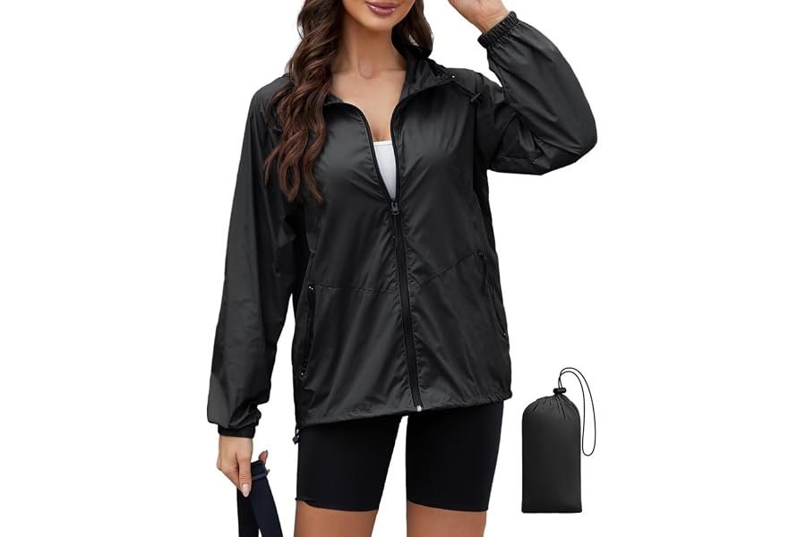 How Waterproof Lightweight Rain Jacket instantly elevated a five-minute everyday look — PITINAN Lightweight Rain Jacket Women Packable Wind Breaker Light Rain Jacket Women Waterproof Travel Raincoat S-XXL