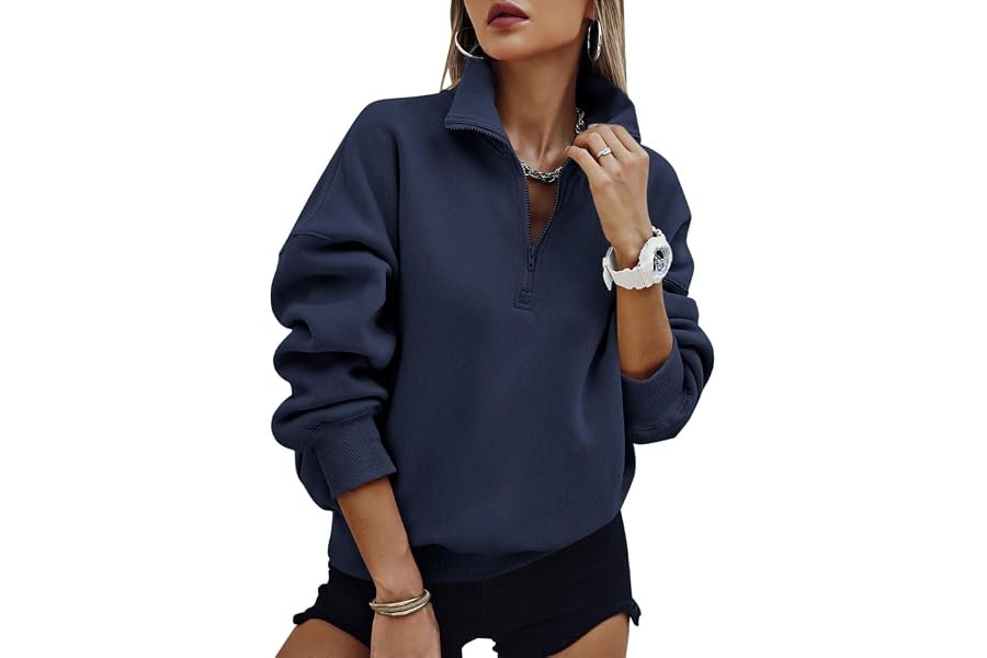 Why Sweatshirt is officially taking over my everyday capsule wardrobe — PRETTYGARDEN Womens Half Zip Oversized Sweatshirts Fleece Hoodies 2026 Trendy Long Sleeve Pullover Tops Y2k Fall Outfits