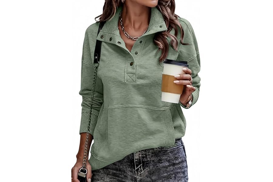 How Lightweight Sweatshirt instantly elevated a five-minute neighborhood look — SHEWIN Women's Casual Long Sleeve Stand Neck Sweatshirt Lightweight Button Drawstring Pullover Tops | Long Sleeve, V Neck, Button , Stand Neck, Lightweight , Clothes, Plus SIze, 2026