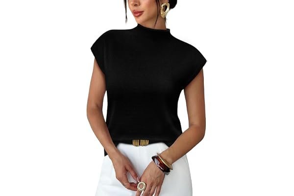 How to make Shorts feel intentional, comfortable, and current — Sampeel Womens Short Sleeve Sweater Mock Neck Summer Top Dressy Casual Basic Knit Pullover Shirt