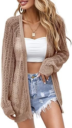 The casual-chic formula: Lightweight Jacket for a relaxed everyday scene — XuBa Women Crochet Lightweight Cardigan Cover Up Open Front Long Sleeve Summer Cardigans