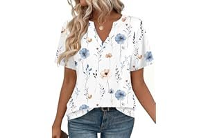 A seamless everyday outfit formula built on Shorts — Zeagoo Womens Tops Short Sleeve V Neck Tee Shirts Cute Dressy Casual Clothing Business Work Blouse