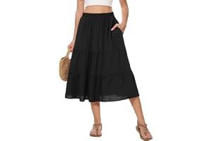 When Shorts makes the errand feel like a main character moment — AYIFU Women's Summer Midi Skirt High Elastic Waist Flowy Ruffle Casual Boho A-Line Skirts with Pockets