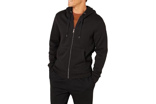 Midnight gaming coop session: Cozy dad lounge wear check — Amazon Essentials Men's Full-Zip Fleece Hoodie Sweatshirt