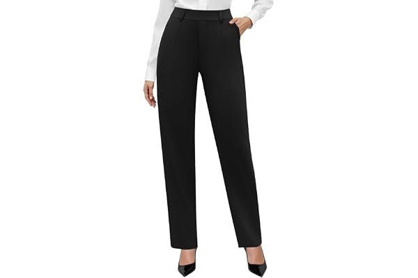 Upgrading the classic everyday uniform with Blazer — DLOODA Stretchy Work Pants Women High Waisted Pull On Dress Pants Office Business Casual Slacks with Pockets