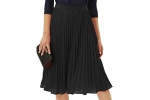 The understated chic edit: Lightweight Tank Top for a golden-hour outing — GRACE KARIN Pleated Midi Skirt for Women,Chiffon Elastic High Waist Knee Length Skirts,Swing Flare A-Line Outfits