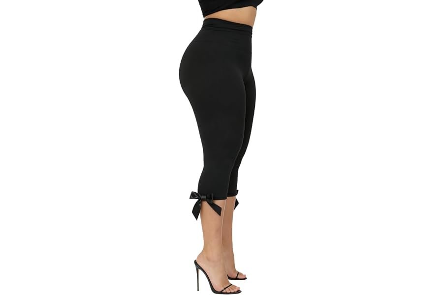 Why Shorts is officially taking over my late-night capsule wardrobe — KMBANGI Women Skinny Capri Leggings Bow Tie Up Knee Length Capris Pants Sexy Stretchy Slim Fit Cropped Trousers