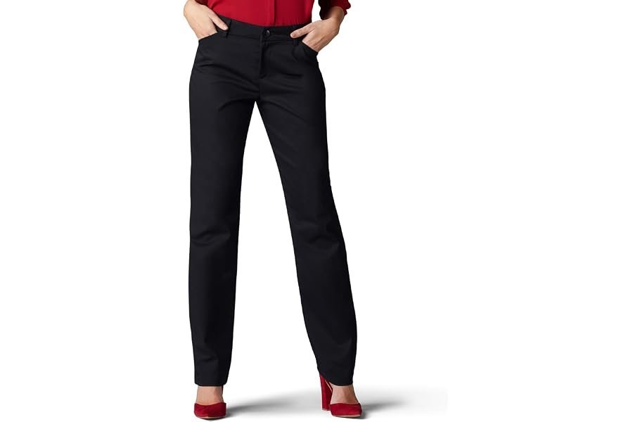 When Off-The-Shoulder Strapless Tube Top makes the errand feel like a main character moment — Lee Women's Wrinkle Free Relaxed Fit Straight Leg Pant