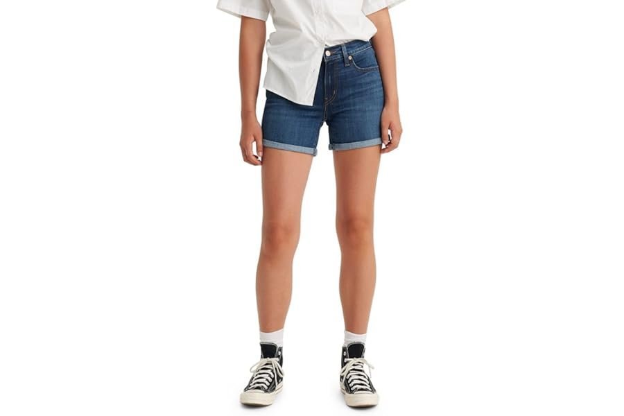 The secret behind this morning outfit: Blazer does the heavy lifting — Levi's Women's Mid Length Shorts