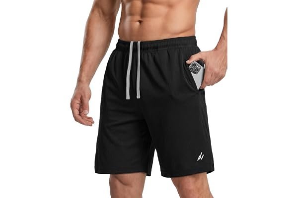 Earning husband points: A comfortable coffee run fit check — NY Threads Men's Athletic Shorts Quick Dry Loose-Fit Lightweight Running Workout Gym Shorts with Pockets